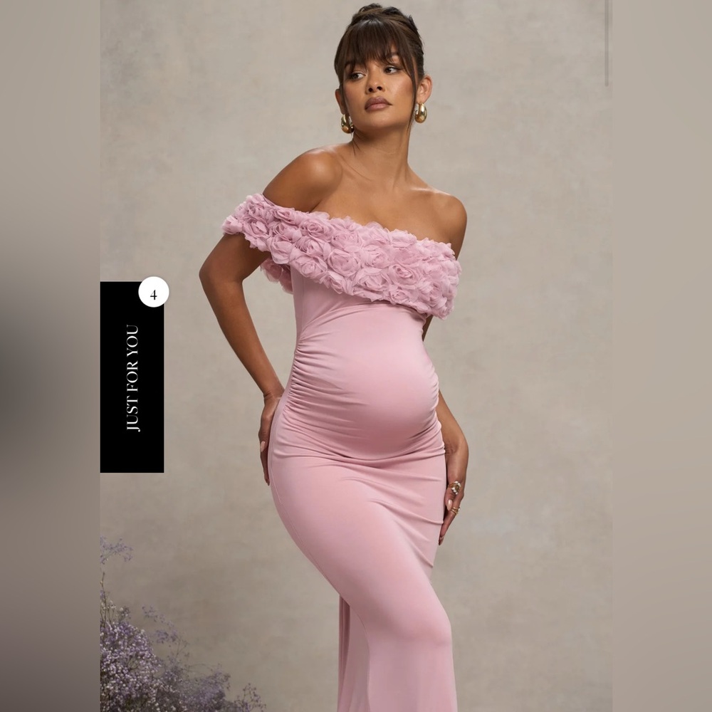 Club L London Pink Strapless Evening Dress